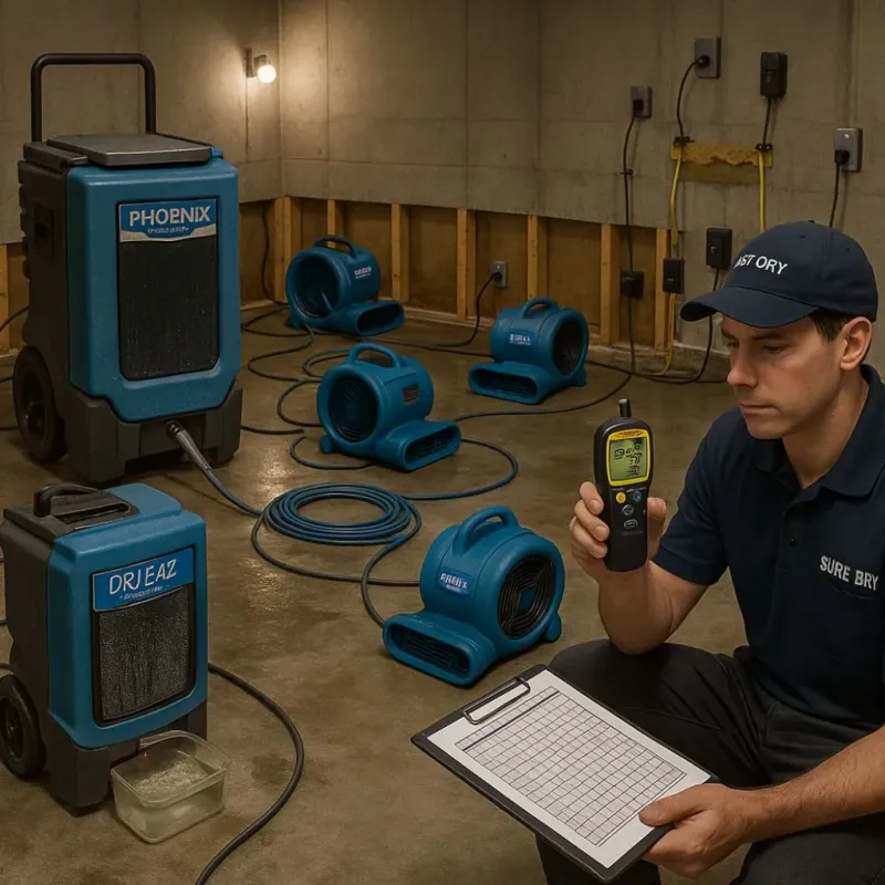 Structural Drying and Dehumidification process in Hawthorne, CA